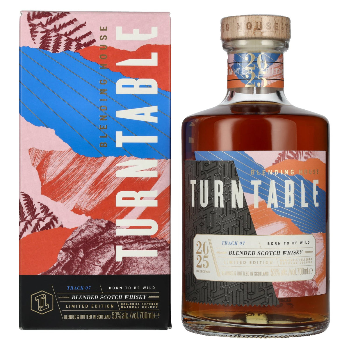 Turntable BORN TO BE WILD Blended Scotch Whisky Limited Edition Track 07 2025 53% Vol. 0.7l in Gift Box