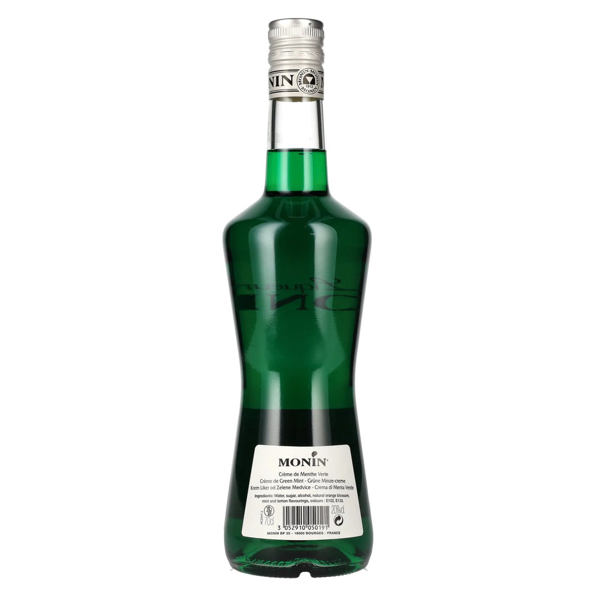 Monin MENTHE VERTE Liqueur, 20% ABV, 0.7 litres