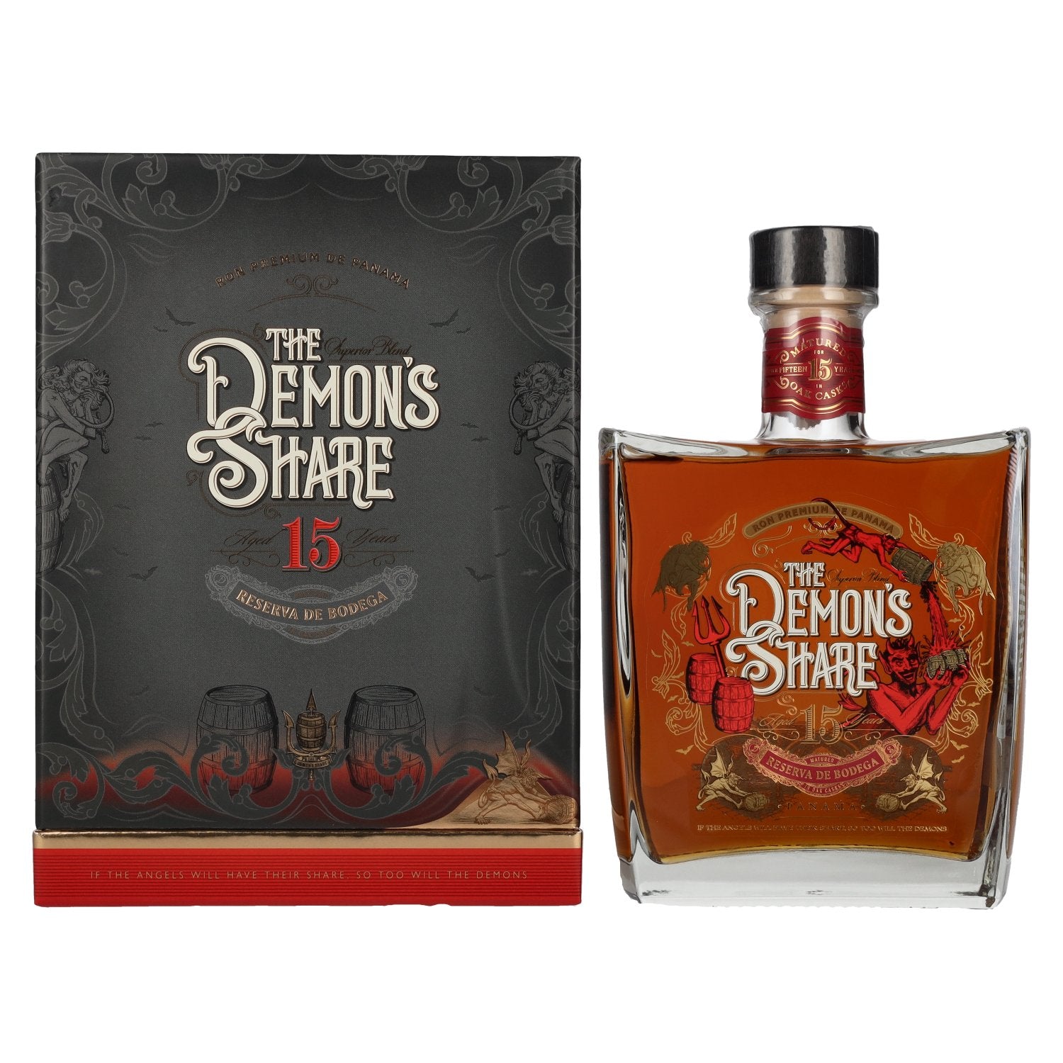 The Demon's Share 15 Years Old Spirit Drink Reserva de Bodega 43% Vol. 0.7L in Gift Box
