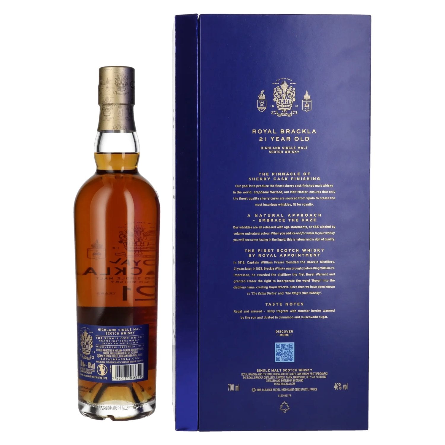 Royal Brackla 21 Years Old Sherry Cask Finish Highland Single Malt 46% Vol. 0.7l in Gift Box