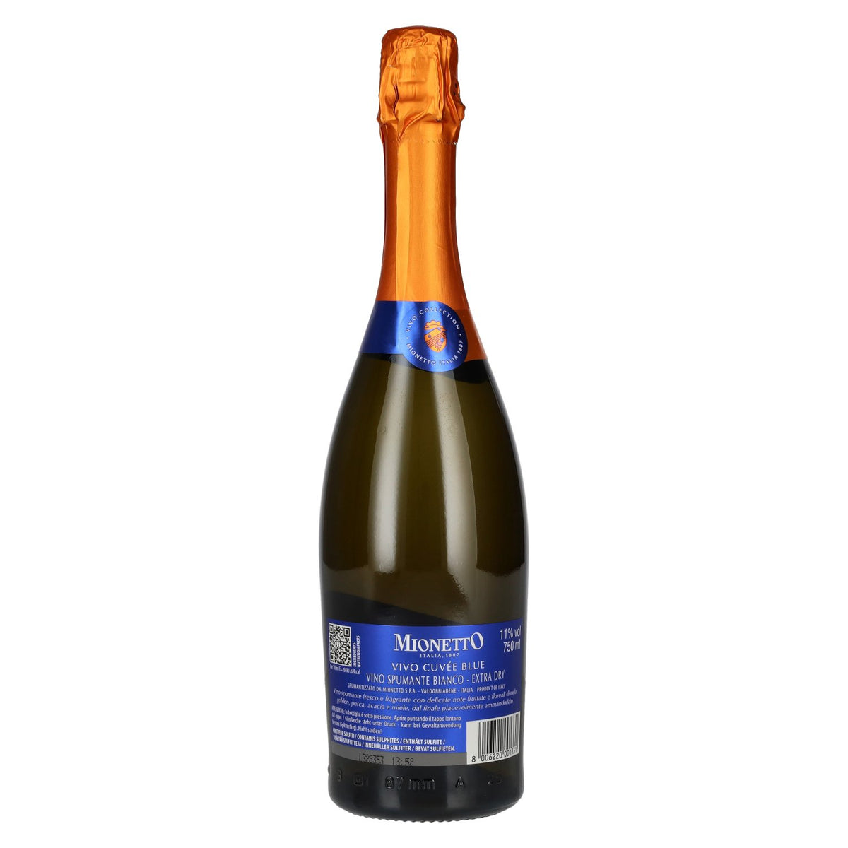 Mionetto VIVO Cuvée Blue Vino Spumante Bianco Extra Dry 11% ABV 0.75l