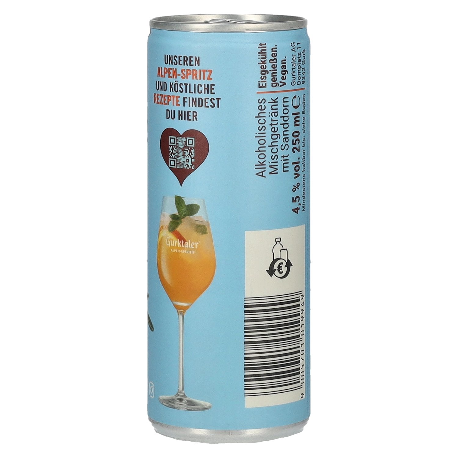 Gurktaler Alpen-Spritz Aperitif 4,5% Vol. 0,25l Dose Pfand
