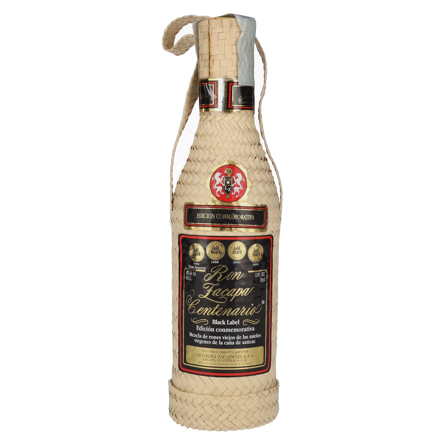 Ron Zacapa Centenario 23 ANOS Bast Bottle BLACK LABEL 40% Vol. 0.7l