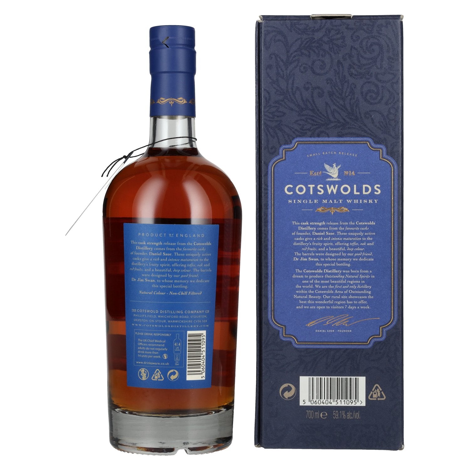 Cotswolds FOUNDER'S CHOICE Single Malt Whisky 59,1% Vol. 0,7l in Geschenkbox