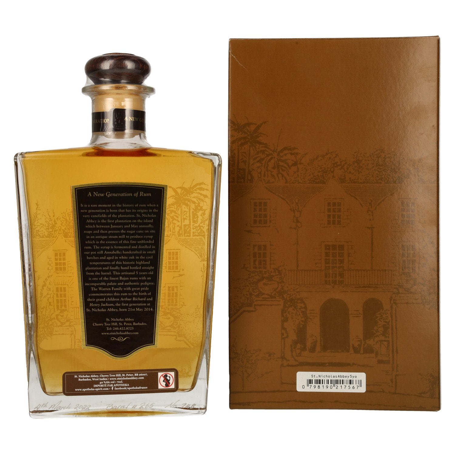 St. Nicholas Abbey Barbados Rum 5 Years Old Single Cask 40% Vol. 0,7l in Geschenkbox