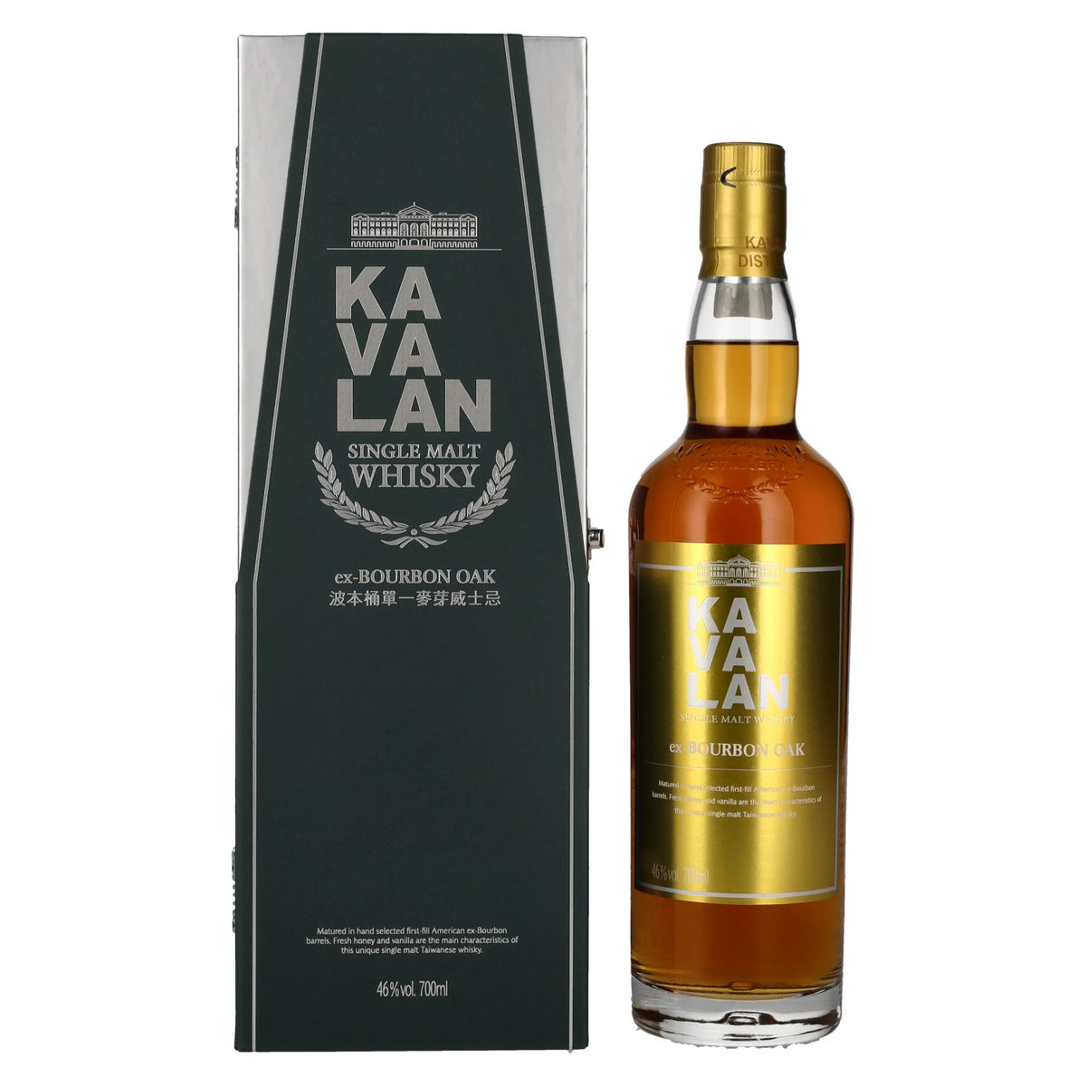 Kavalan EX-BOURBON OAK CASK Single Malt Whisky 46% Vol. 0.7L in Gift Box