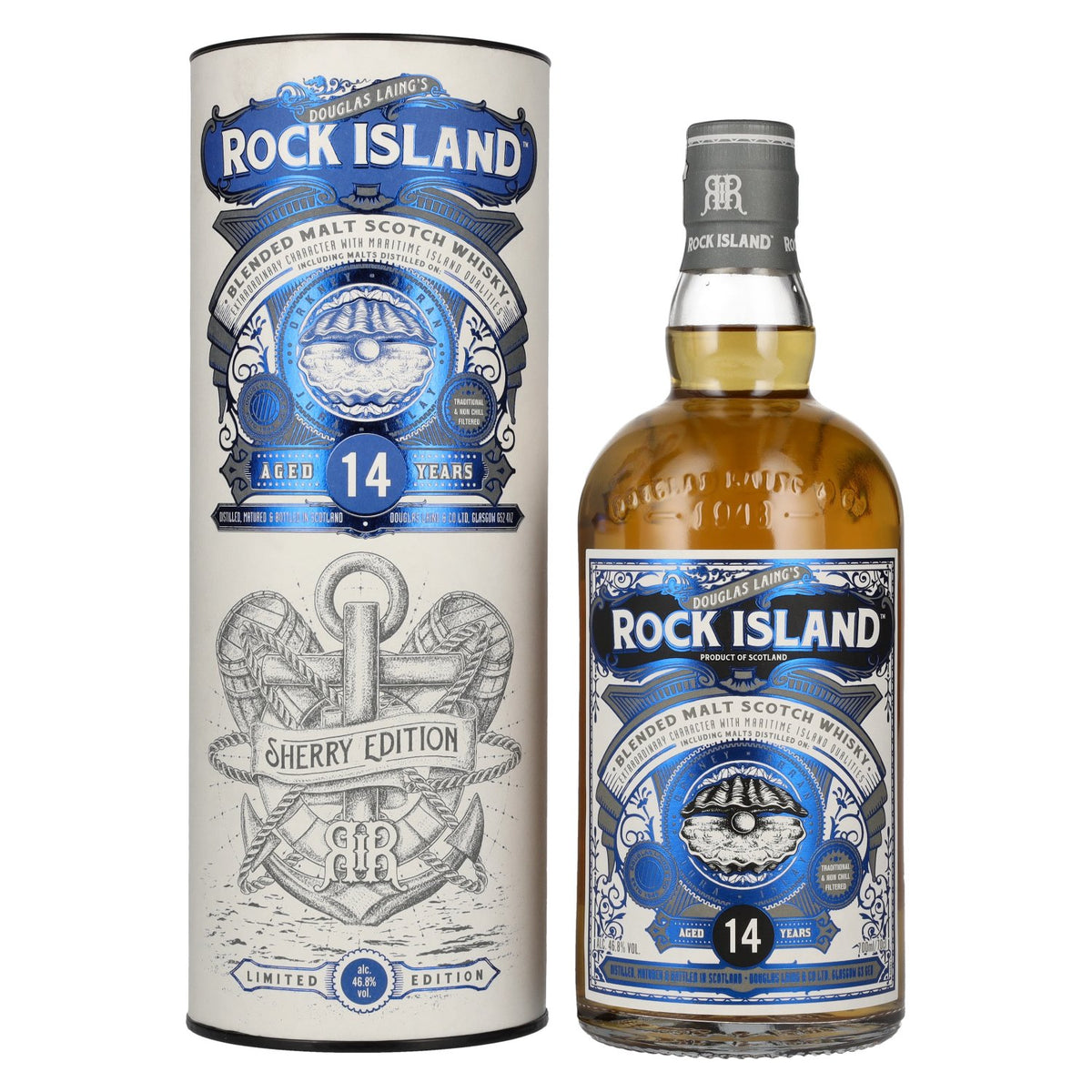 Douglas Laing ROCK ISLAND 14 Years Old Sherry Edition 46.8% Vol. 0.7L in Gift Box