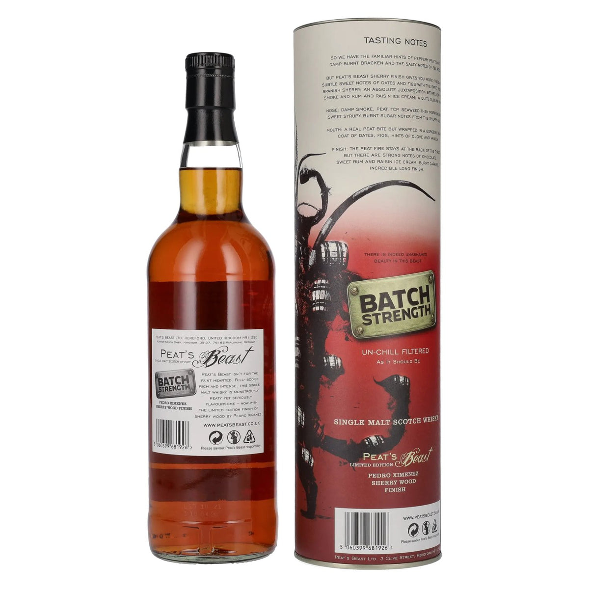 Peat's Beast BATCH STRENGTH Pedro Ximenez Sherry Wood Finish 54.1% Vol. 0.7L in gift box