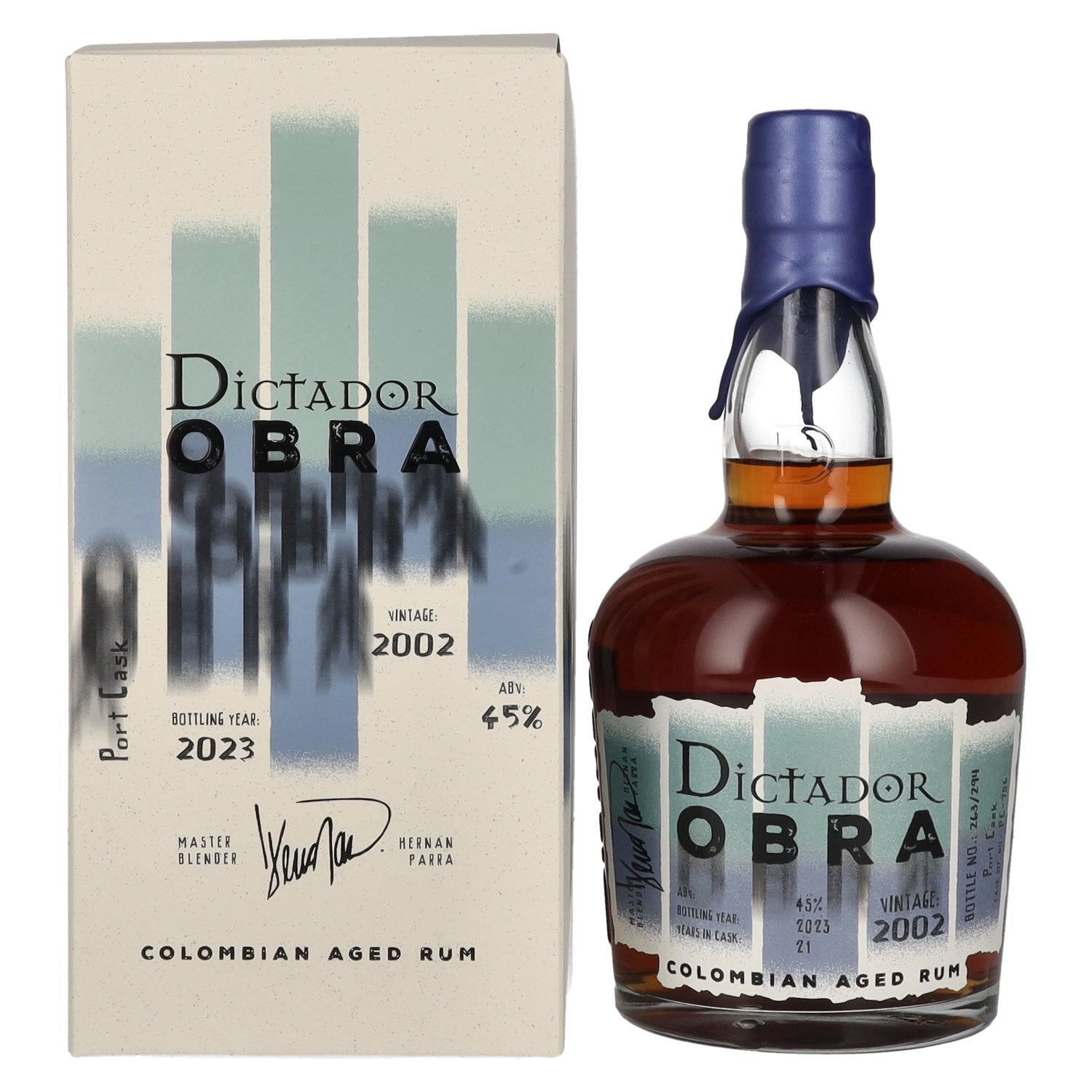 Dictador OBRA VINTAGE 21 Years Old PORT CASK Rum 2002 45% Vol. 0.7l in Gift Box