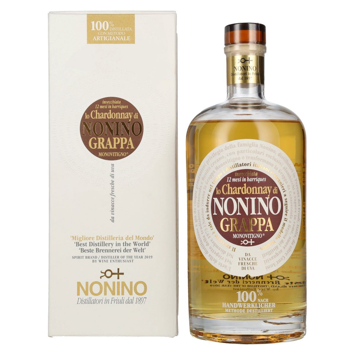 Nonino Grappa Chardonnay in Barriques 41% Vol. 0,7l in Geschenkbox