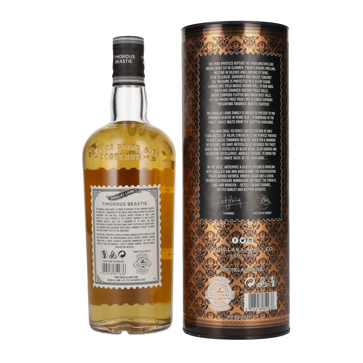 Douglas Laing TIMOROUS BEASTIE 18 Years Old Limited Edition 46,8% Vol. 0,7l in Geschenkbox
