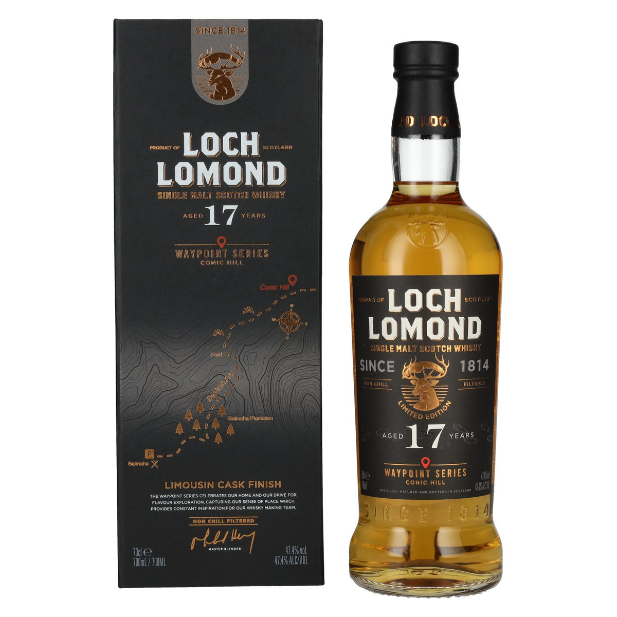 Loch Lomond 17 Years Old Waypoint Series CONIC HILL Single Malt Scotch Whisky 47.4% ABV 0.7L in gift box