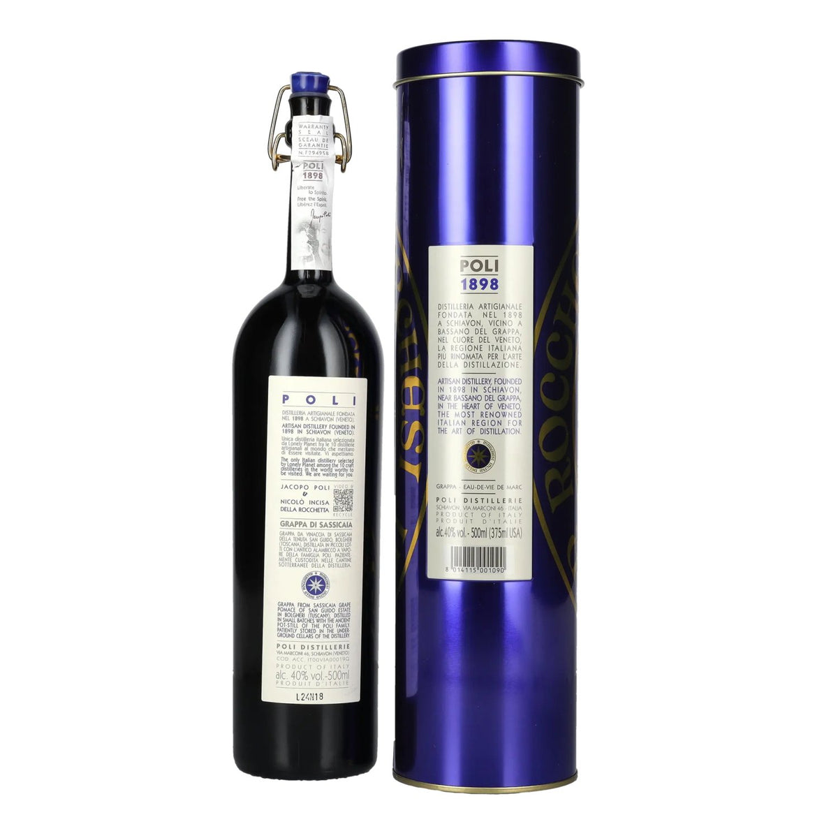 Grappa di Bolgheri Sassicaia Poli 2019 40% Vol. 0,5l in Tinbox