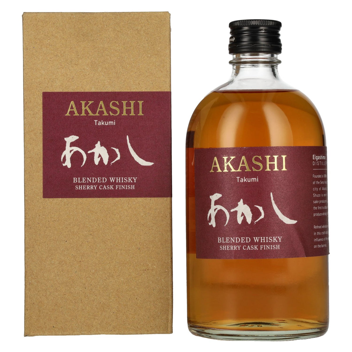 Akashi Takumi Sherry Cask Finish Japanese Blended Whisky 40% ABV 0.5l in a gift box