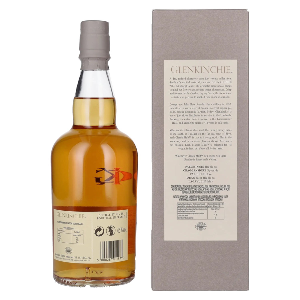 Glenkinchie 12 Years Old Single Malt Scotch Whisky 43% Vol. 0.7l in Gift Box