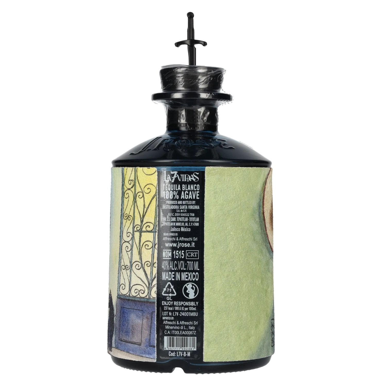 La7Vidas Tequila Blanco 100% Agave 40% Vol. 0.7l