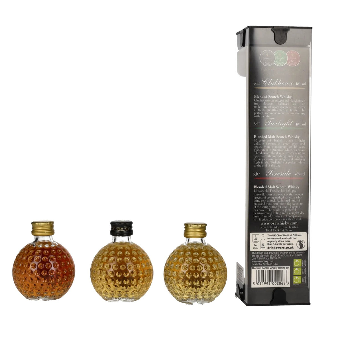 OSA Fine Spirits Blended Bottles Tasting Set 40% vol. 3 x 0.05 l in a gift box