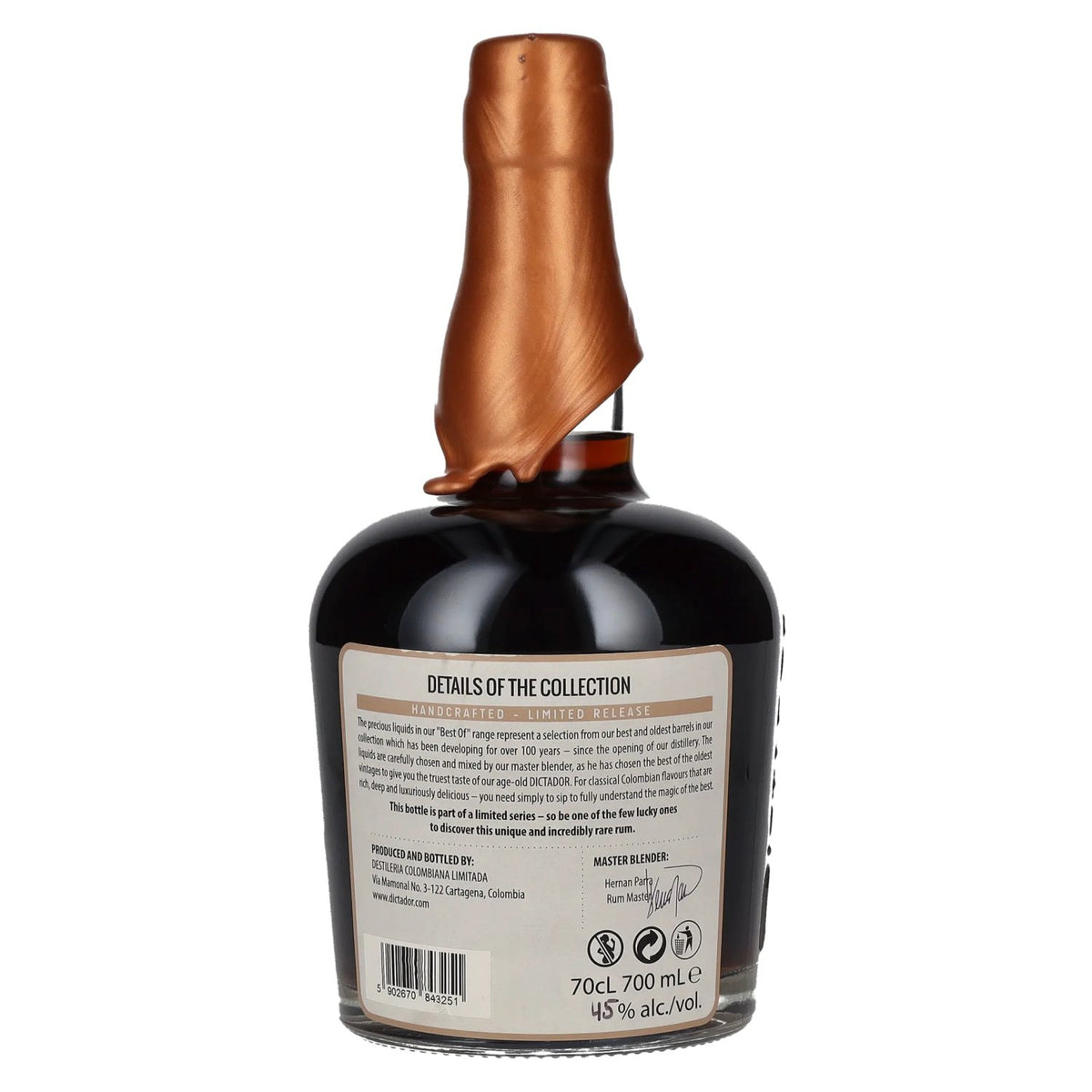 Dictador BEST OF 1978 EXTREMO Colombian Rum 41YO/040619/EX-SM218 45% Vol. 0.7l