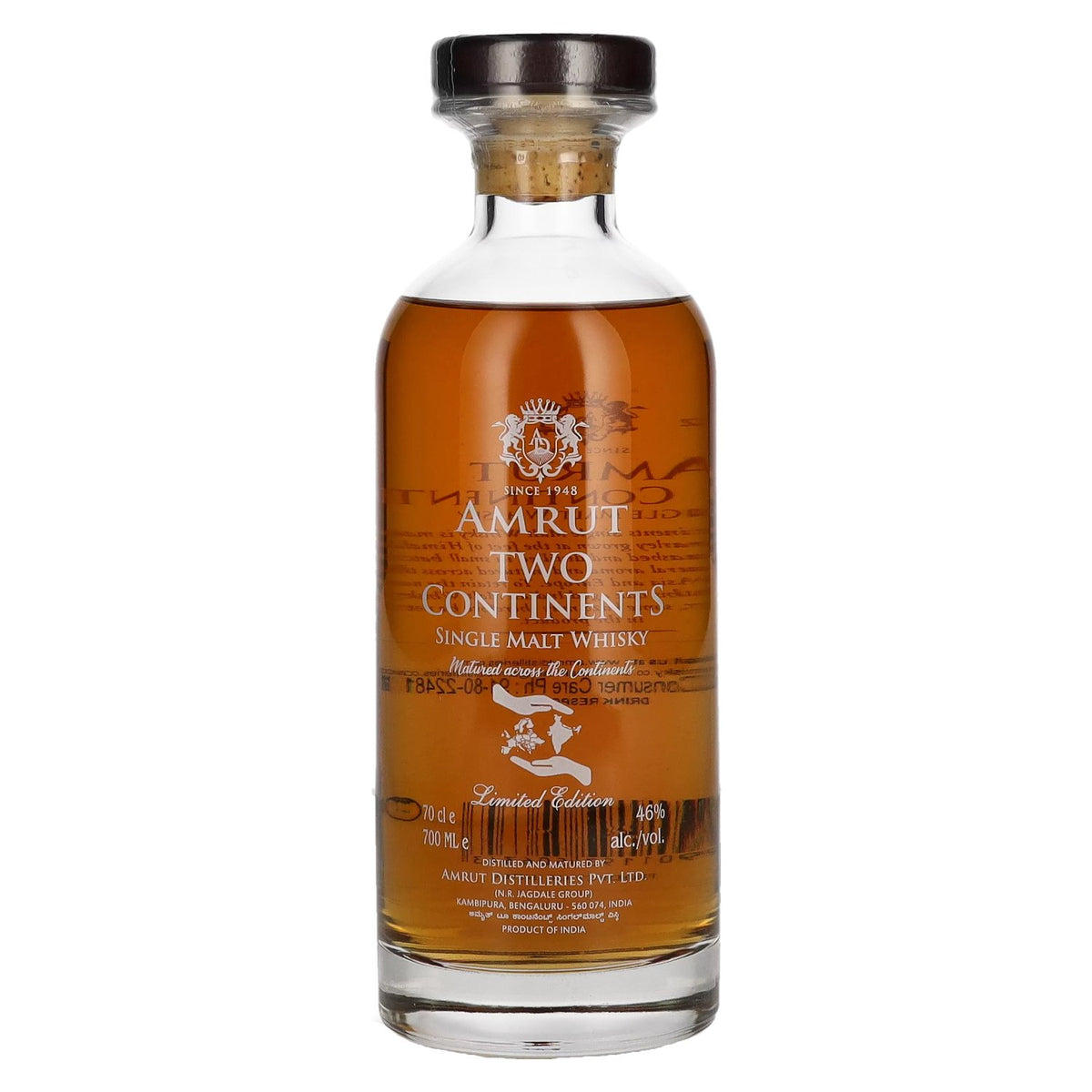 Amrut TWO CONTINENTS India Single Malt Whisky Batch No. 4 46% vol. 0.7 l