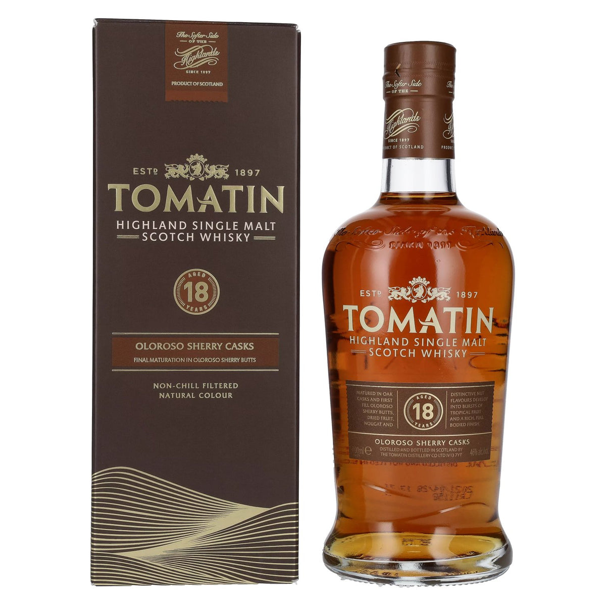 Tomatin 18 Years Old OLOROSO SHERRY CASKS 46% Vol. 0.7l in Gift Box