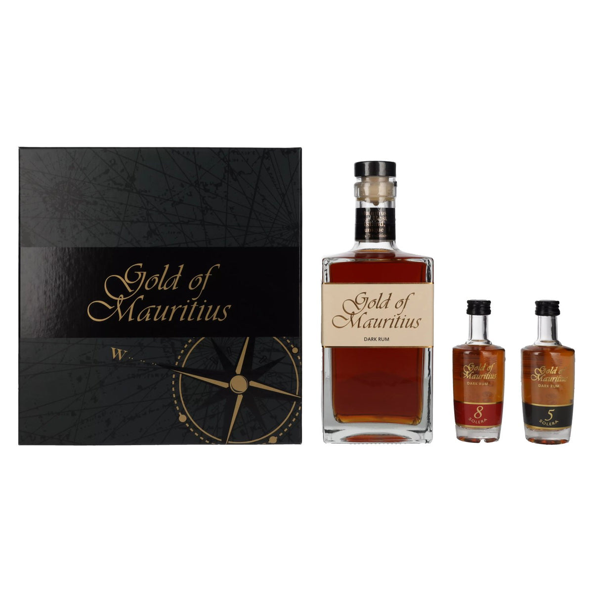 Gold of Mauritius Gift Set 40% Vol. 0.7l in gift box + 2x0.05l