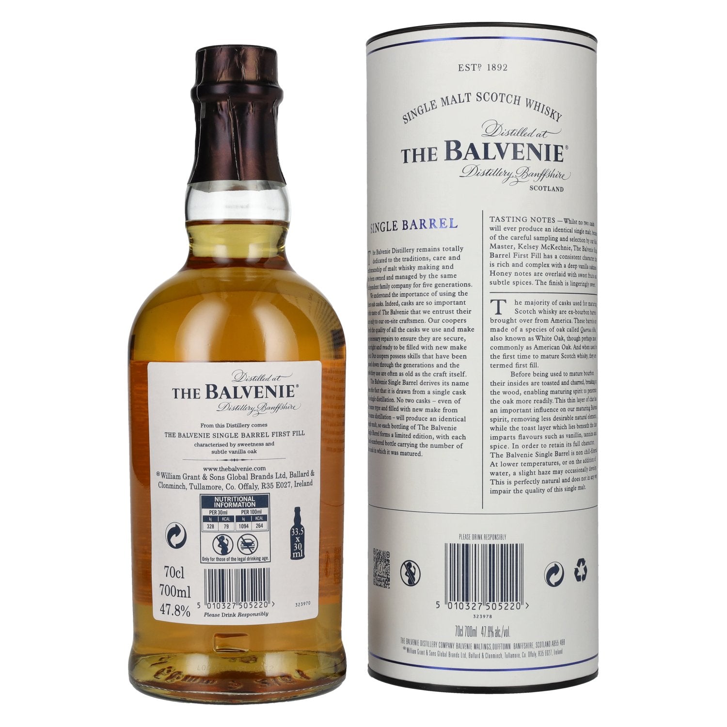 The Balvenie 12 Years Old Single Barrel First Fill 47,8% Vol. 0,7l in Geschenkbox