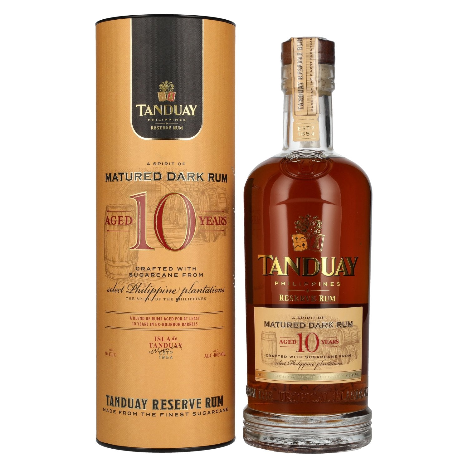 Tanduay 10 Years Old Reserve Dark Rum 40% Vol. 0.7l in gift box