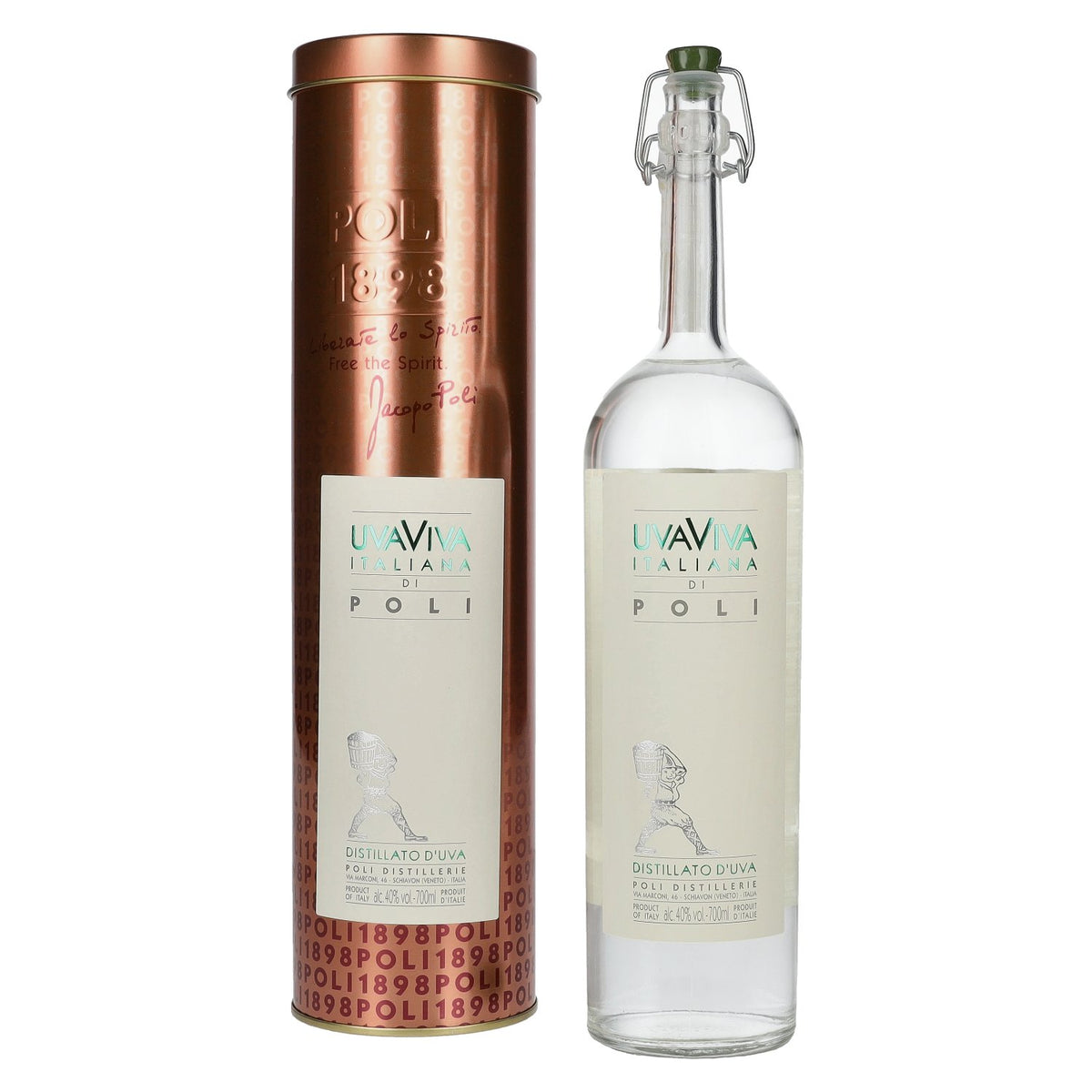 Poli UVAVIVA Italiana 40% Vol. 0.7L in Tin Box