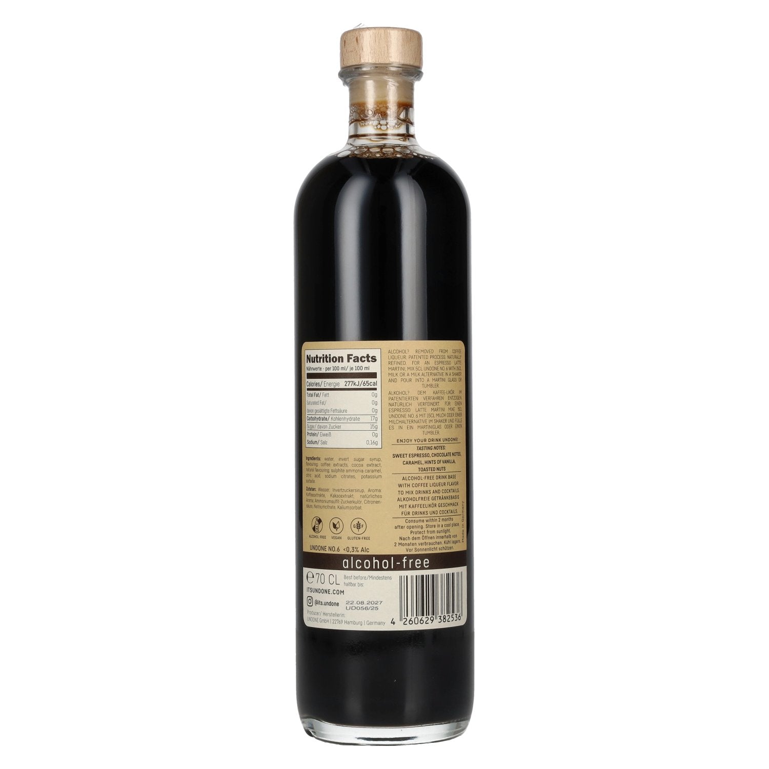 Undone Barista Espresso Aperitif This is not Coffee Liqueur alkoholfrei No. 6 0,7l