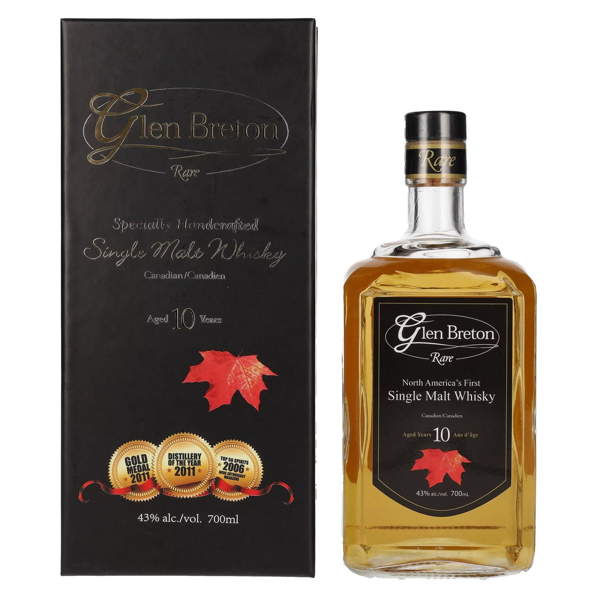 Glen Breton Rare 10 Years Old Canada's First Single Malt Whisky 43% Vol. 0.7l in Gift Box