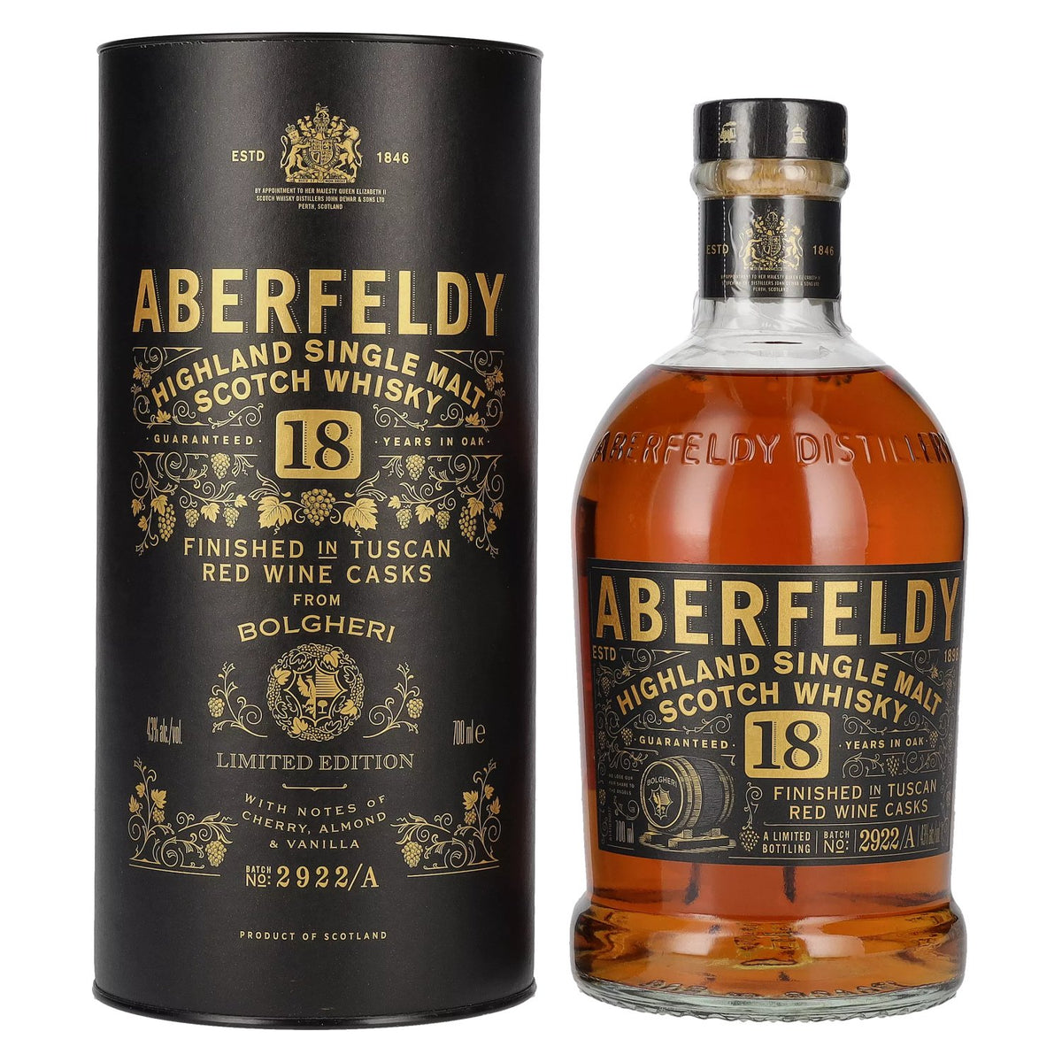 Aberfeldy 18 Years Old Red Wine Casks BOLGHERI 43% ABV 0.7l in a gift box