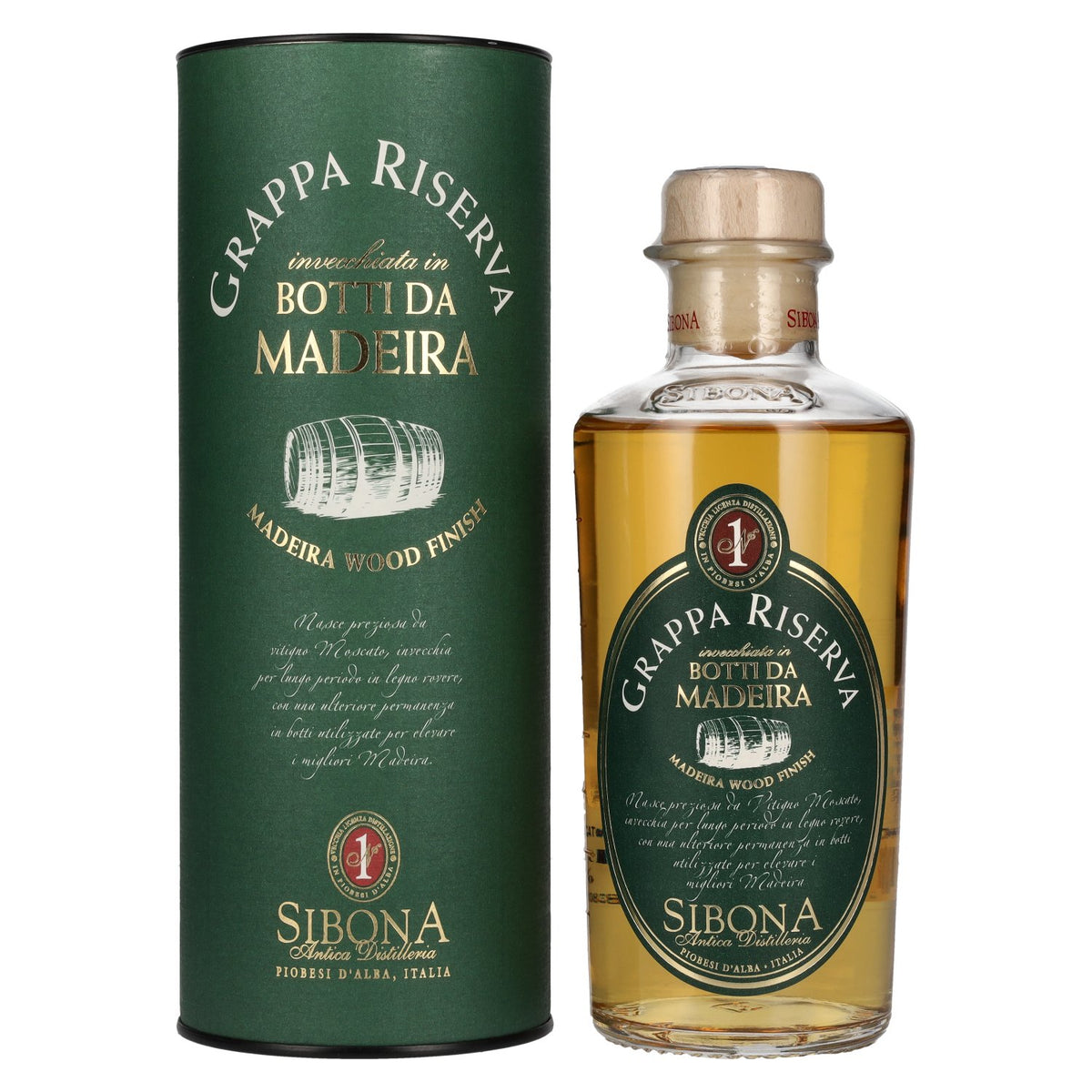 Sibona GRAPPA RISERVA Botti da MADEIRA 40% vol. 0.5 l in a gift box