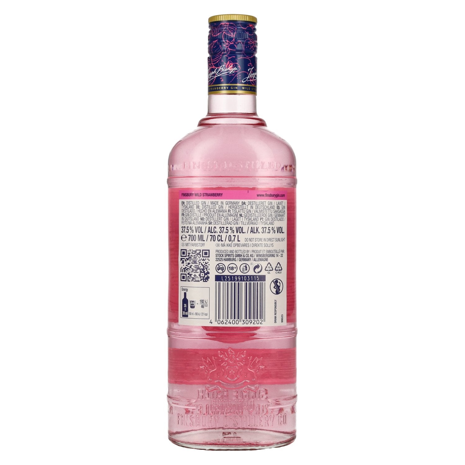 Finsbury Wild Strawberry Distilled Gin 37.5% ABV 0.7l