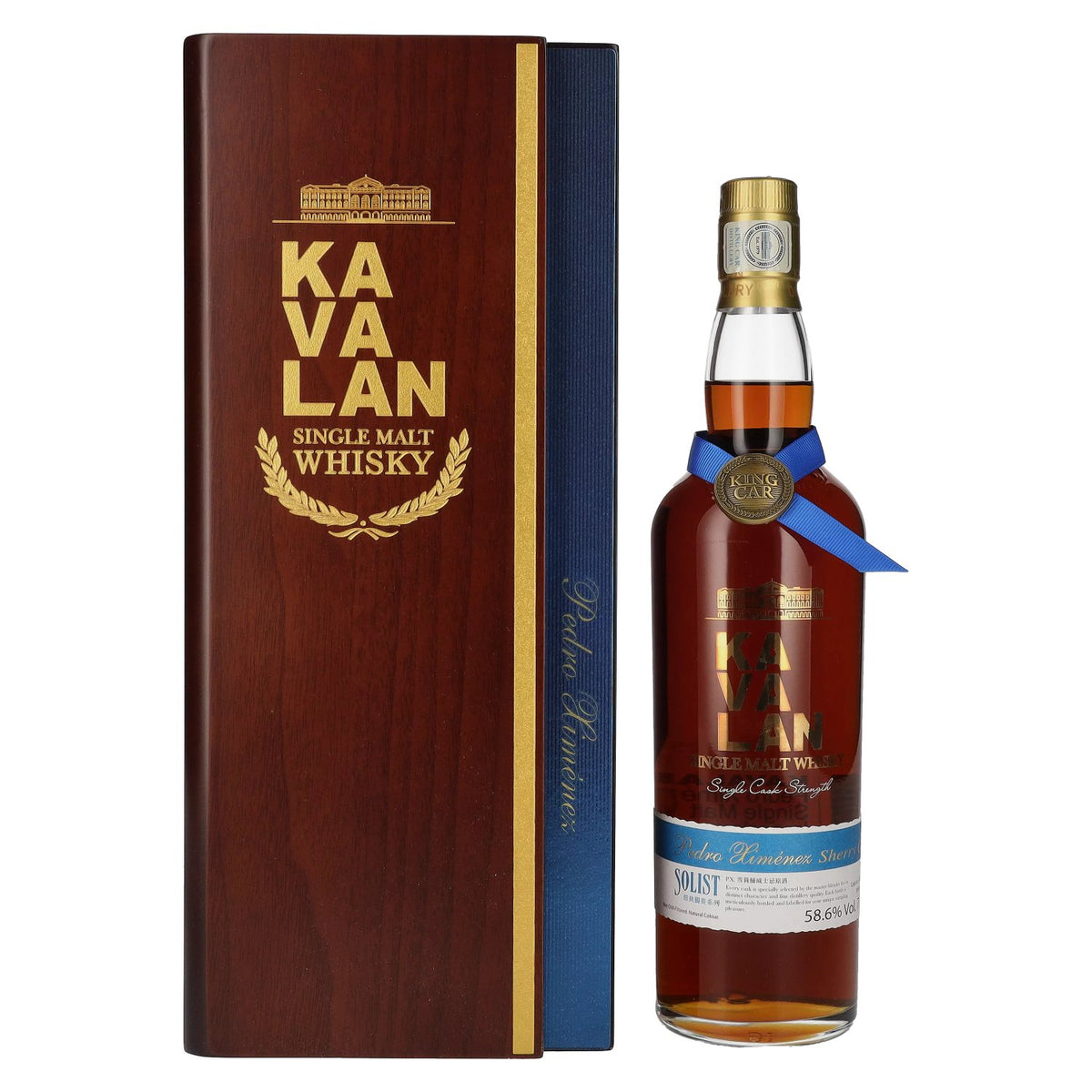 Kavalan SOLIST Pedro Ximénez Cask 58.6% Vol. 0.7L in Wooden Box