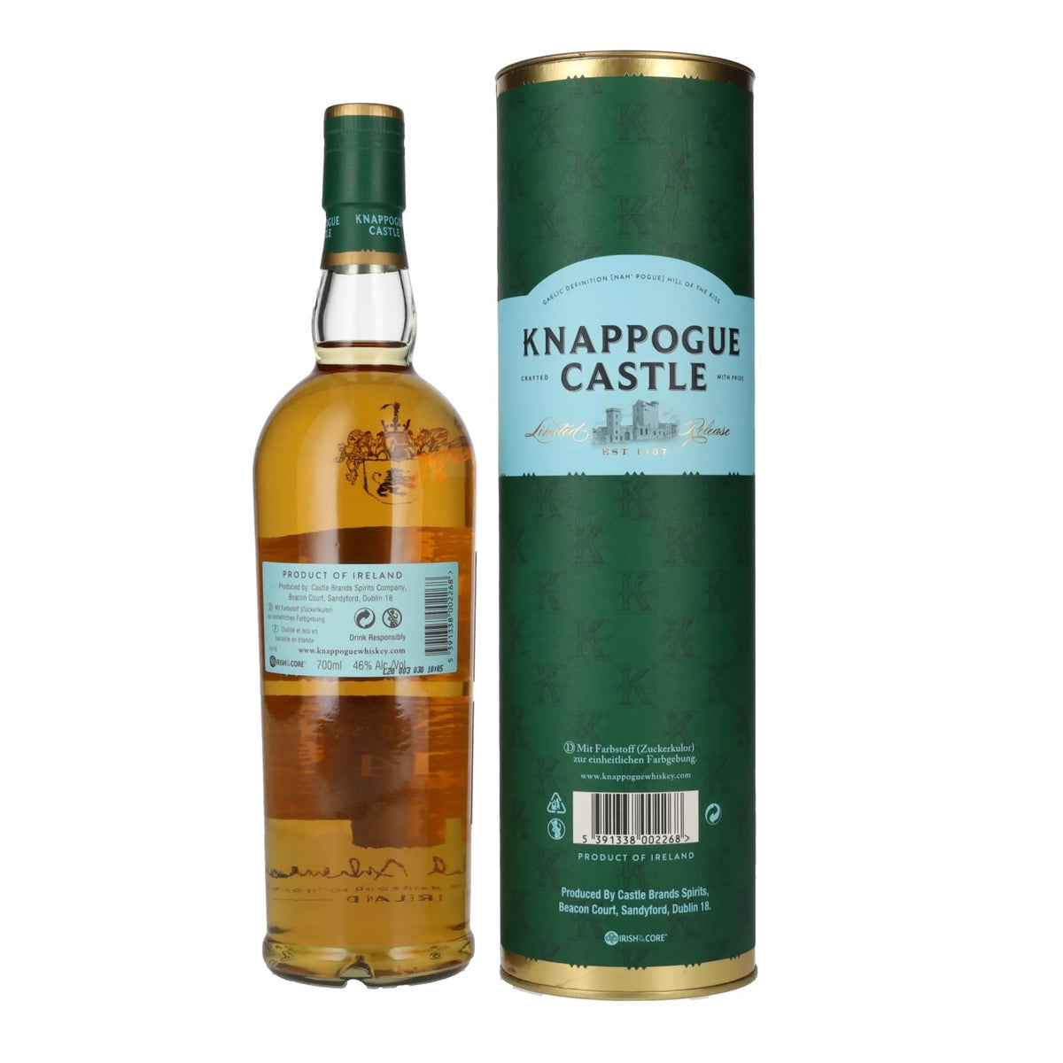 Knappogue Castle 14 Years Old TWIN WOOD Irish Whiskey 46% vol. 0.7l in a gift box