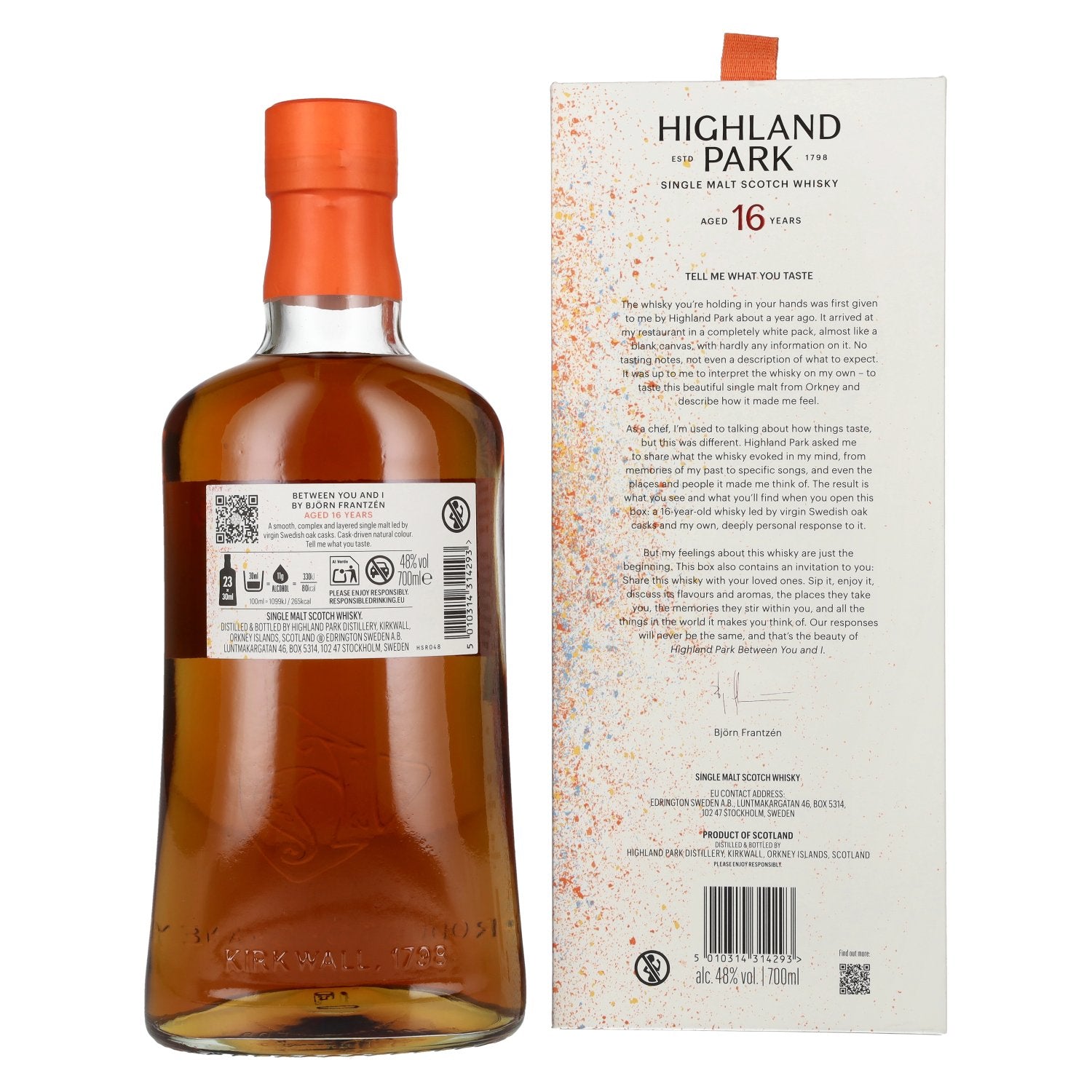 Highland Park 16 Years Old BETWEEN YOU AND I by Björn Frantzen Single Malt Scotch Whisky 48% Vol. 0,7l in Geschenkbox