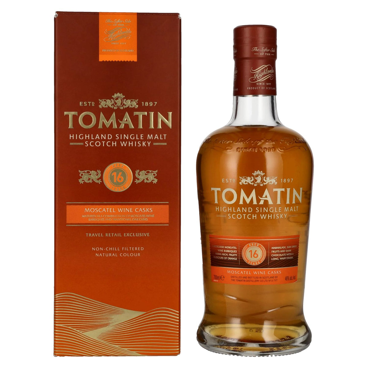 Tomatin 16 Years Old MOSCATEL WINE CASKS 46% vol. 0.7 l in a gift box
