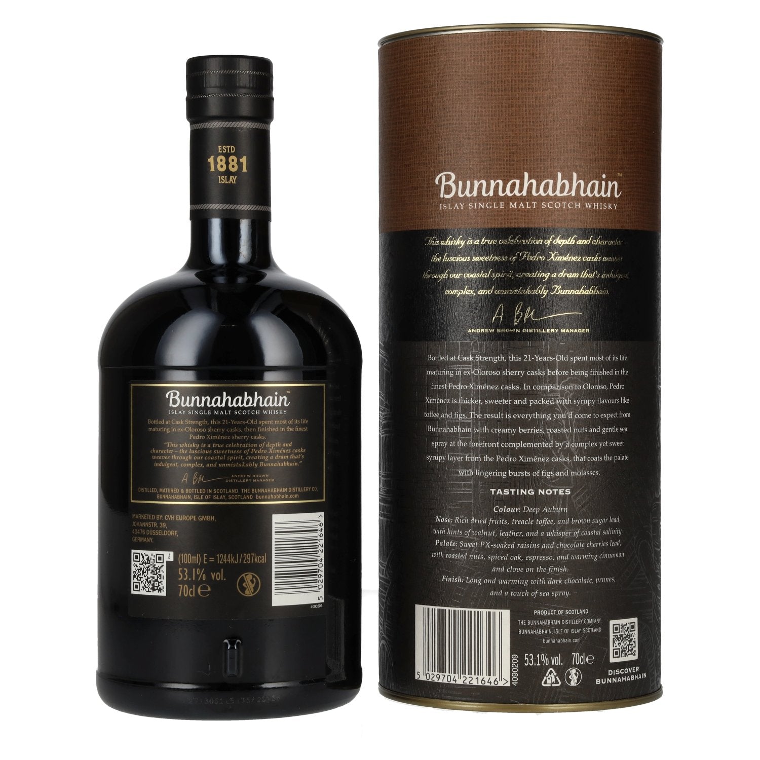 Bunnahabhain 21 Years Old Islay Single Malt Cask Strength Edition 2025 53.1% Vol. 0.7L in Gift Box