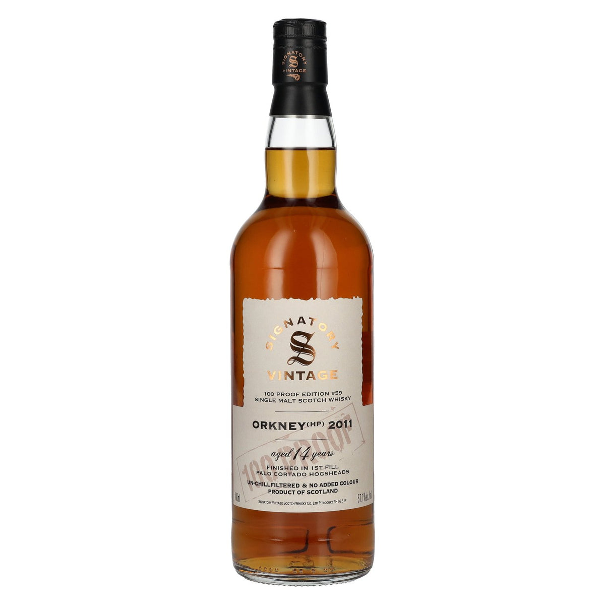 Signatory Vintage 100 Proof Edition ORKNEY (HP) 14 Years Old Palo Cortado Cask #59 2011 57.1% Vol. 0.7l