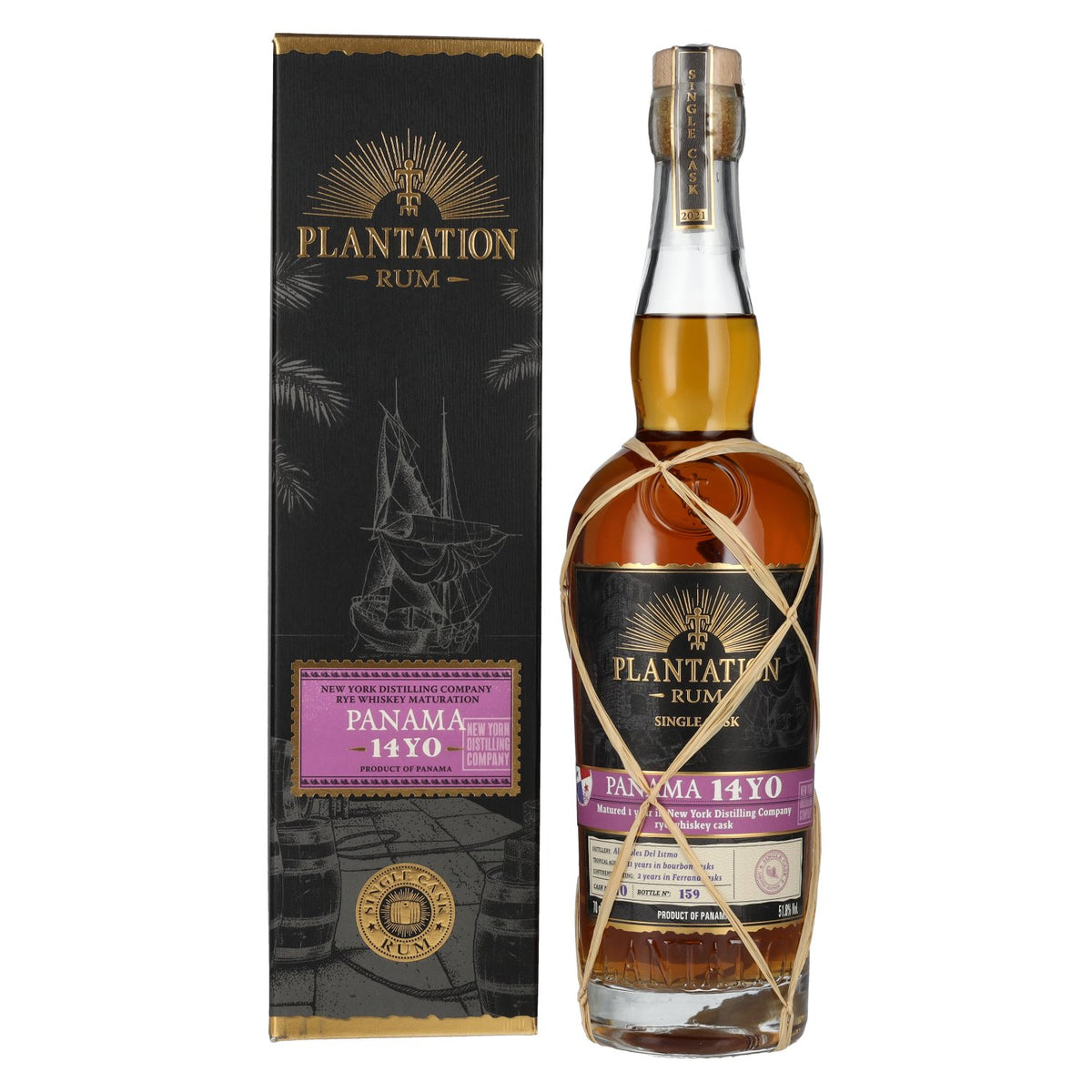 Plantation Rum PANAMA 14 Years Old Rye Whiskey Maturation Edition 2021 51,8% Vol. 0,7l in Geschenkbox