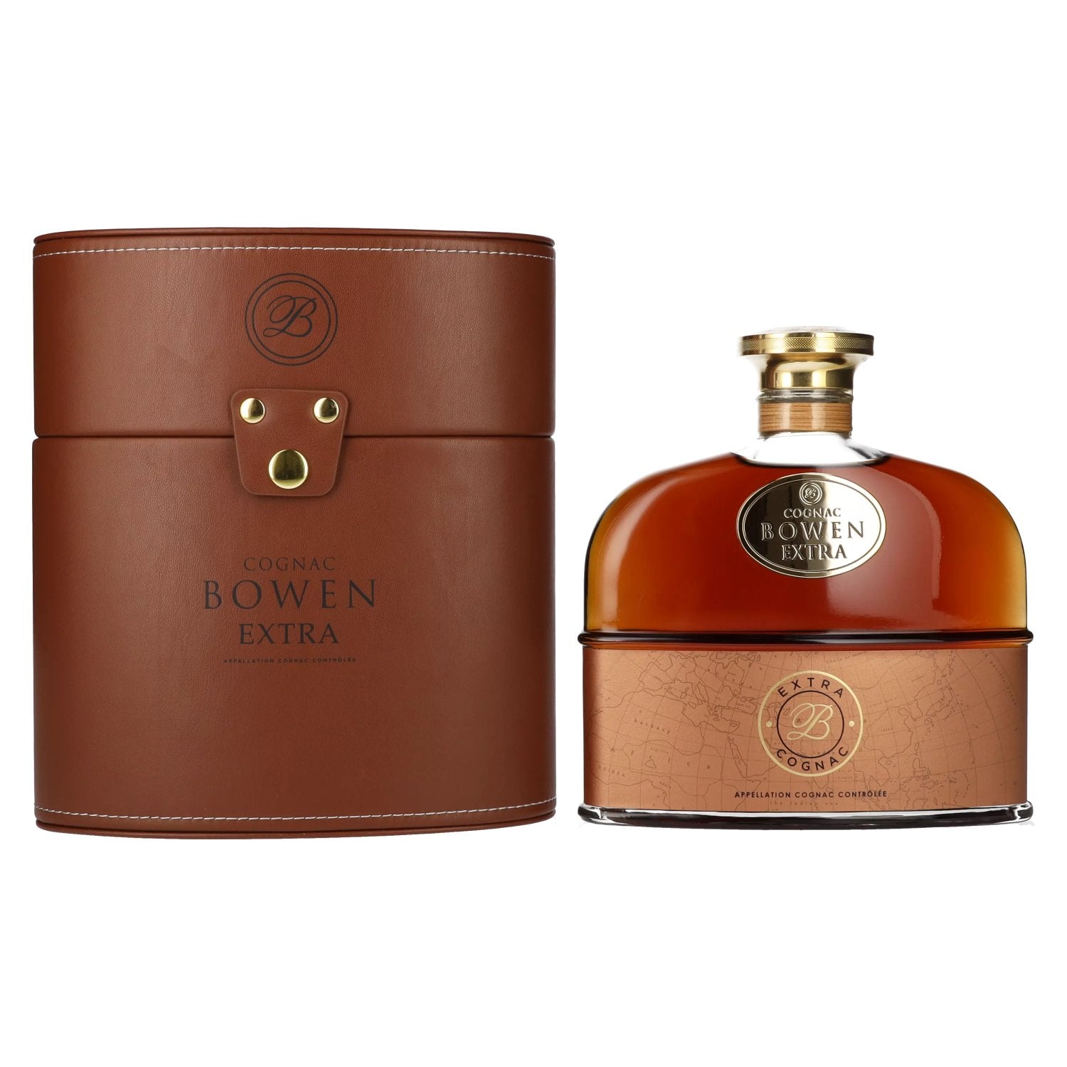 Cognac Bowen Extra 40% Vol. 0.7l in leather-look gift box