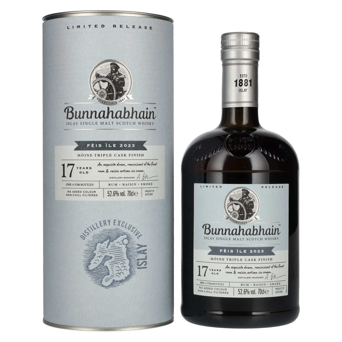 Bunnahabhain 17 Years Old MÒINE TRIPLE CASK Limited Release Fèis Ìle 2023 52,6% Vol. 0,7l in Geschenkbox