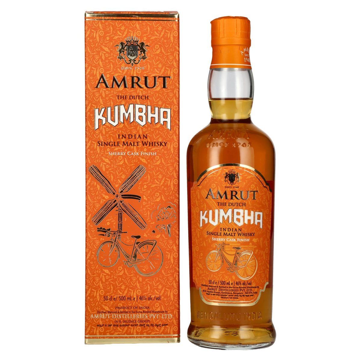 Amrut THE DUTCH KUMBHA Single Malt Whisky Sherry Cask Finish 46% Vol. 0,5l in Geschenkbox