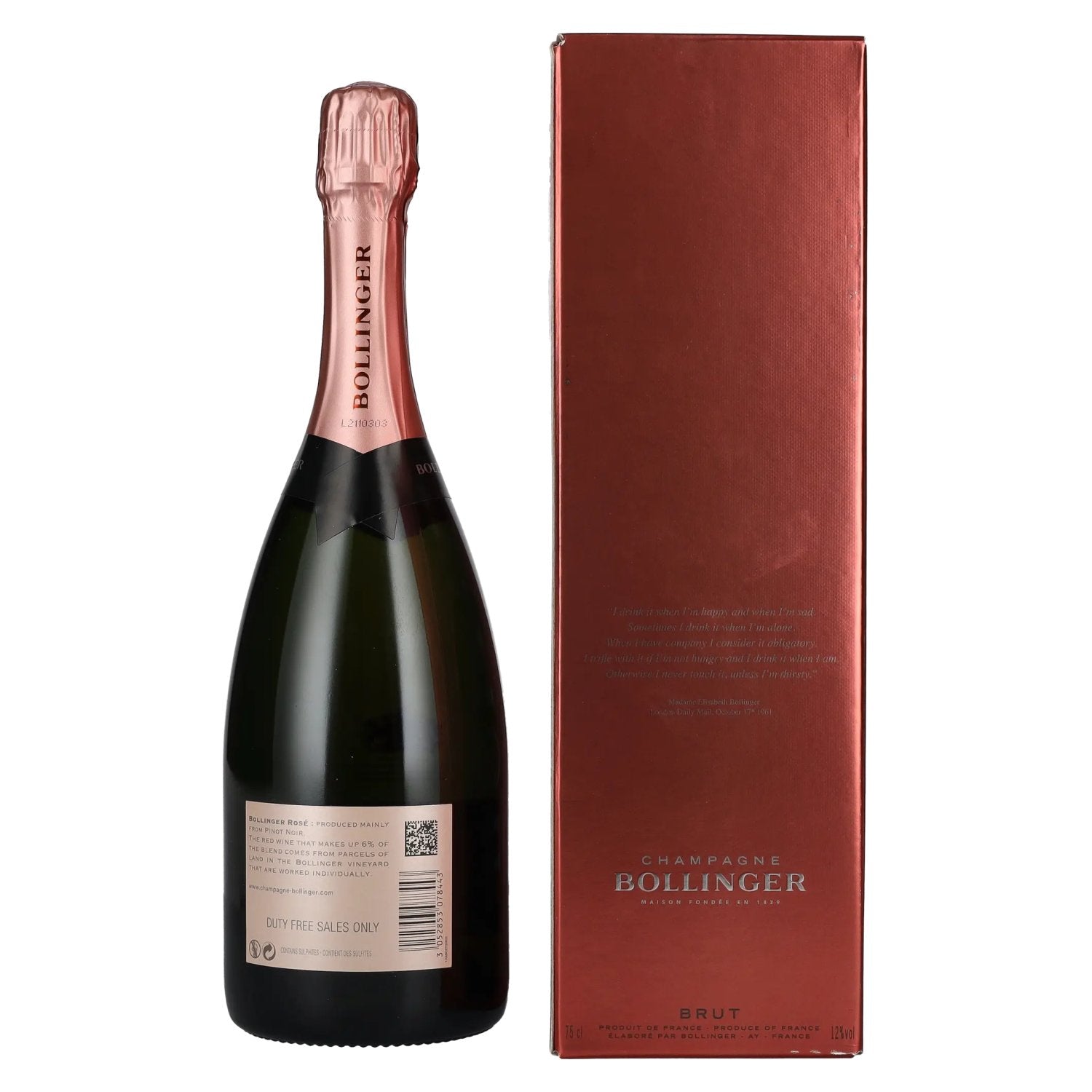 Bollinger Champagne ROSÉ Brut 12% Vol. 0,75l in Geschenkbox
