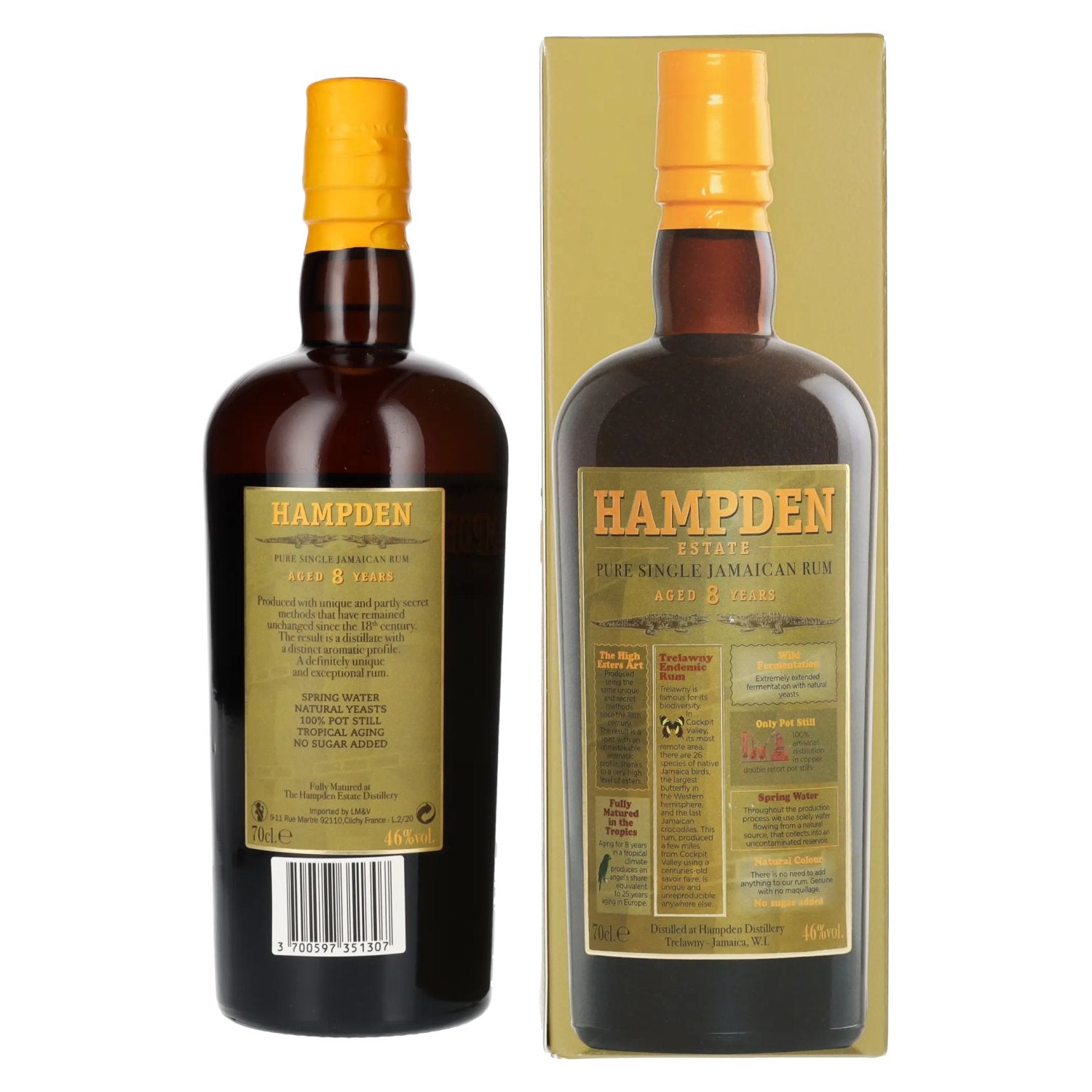 Hampden Estate 8 Years Old Pure Single Jamaican Rum 46% Vol. 0.7l in gift box