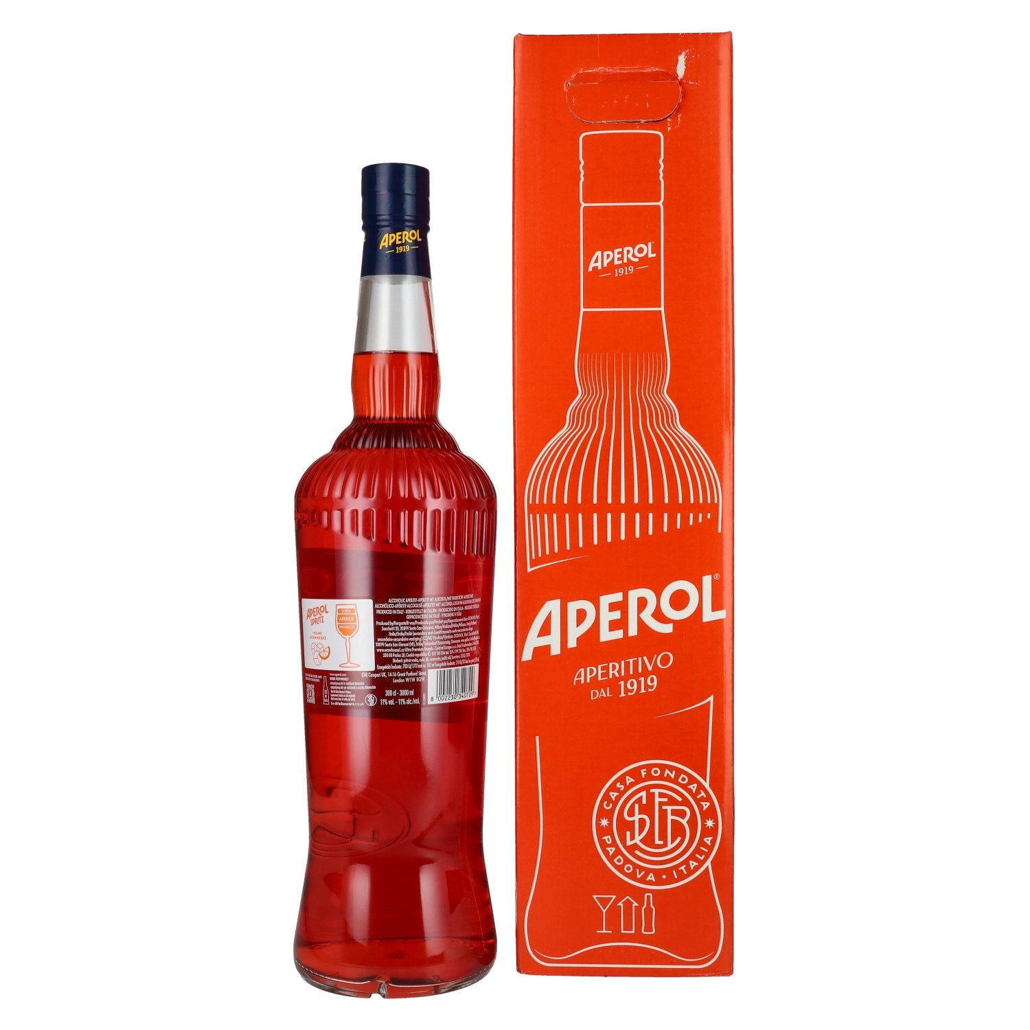 Aperol Aperitivo 11% ABV, 3 litres, in a gift box with a bottle pourer