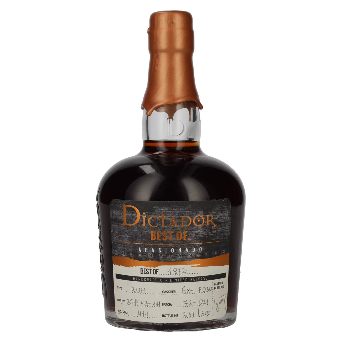 Dictador BEST OF 1972 APASIONADO Colombian Rum 45YO/030317/EX-P030 41% Vol. 0.7l