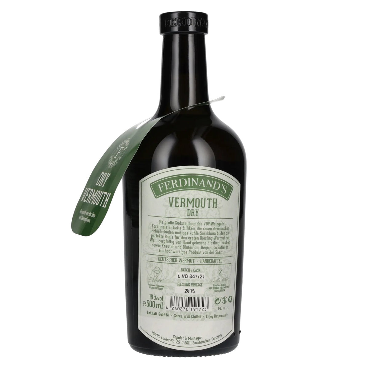 Ferdinand's Vermouth DRY Riesling Vintage 2015 18% ABV 0.5l