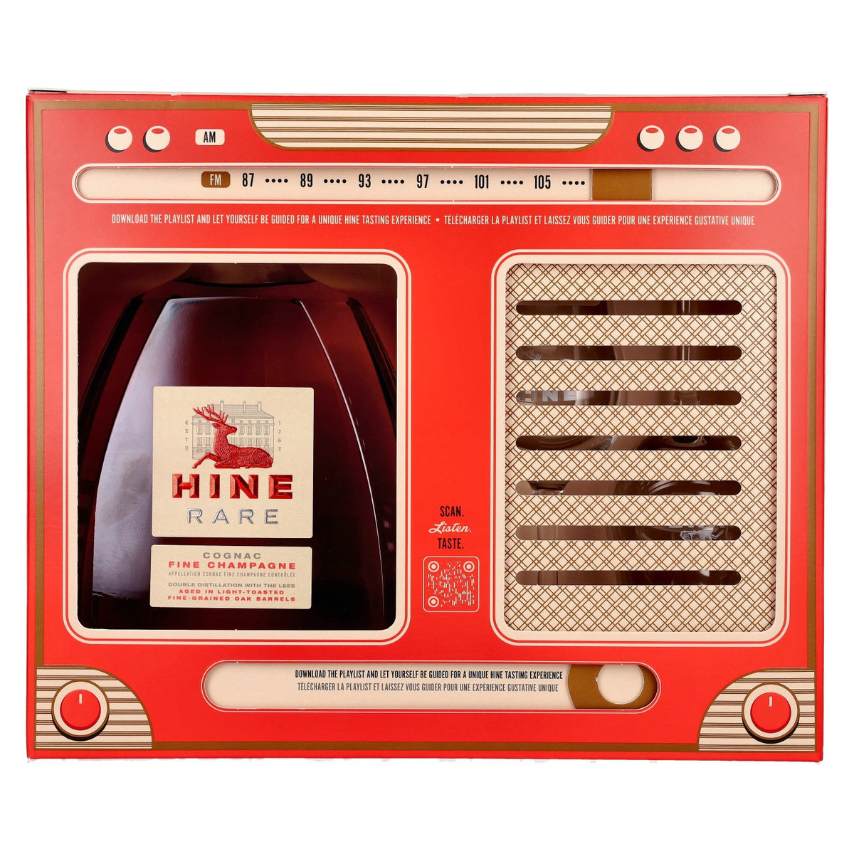 Hine RARE VSOP The Original Fine Champagne Cognac 40% Vol. 0,7l in Geschenkbox mit 2 Gläsern