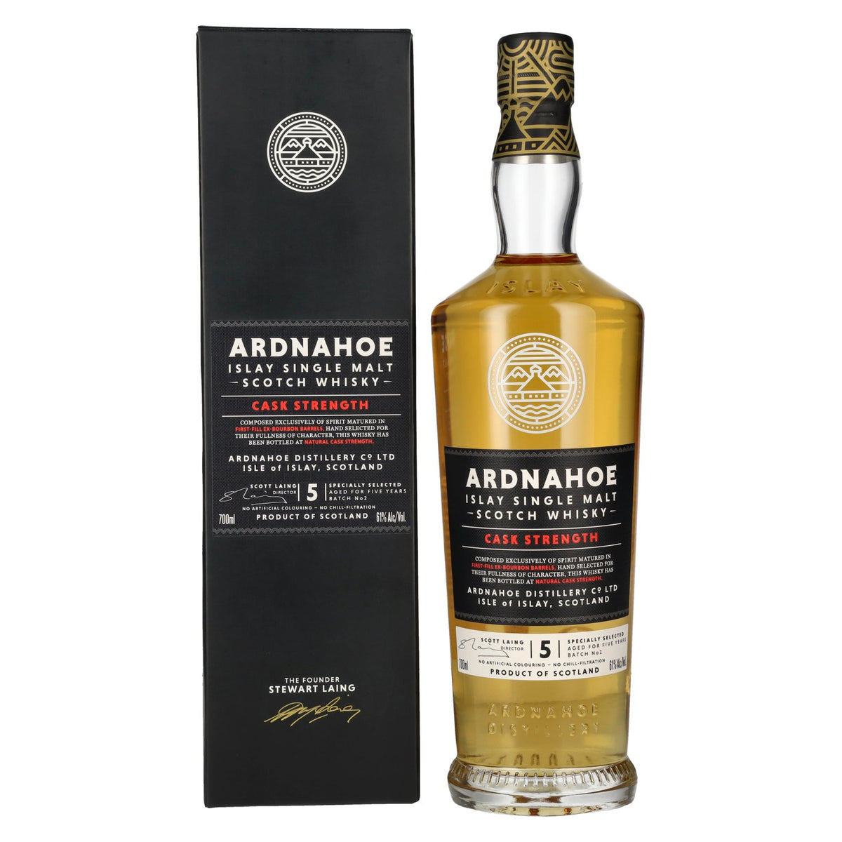 Ardnahoe 5 Years Old CASK STRENGTH Islay Single Malt Scotch Whisky 61% Vol. 0,7l in Geschenkbox